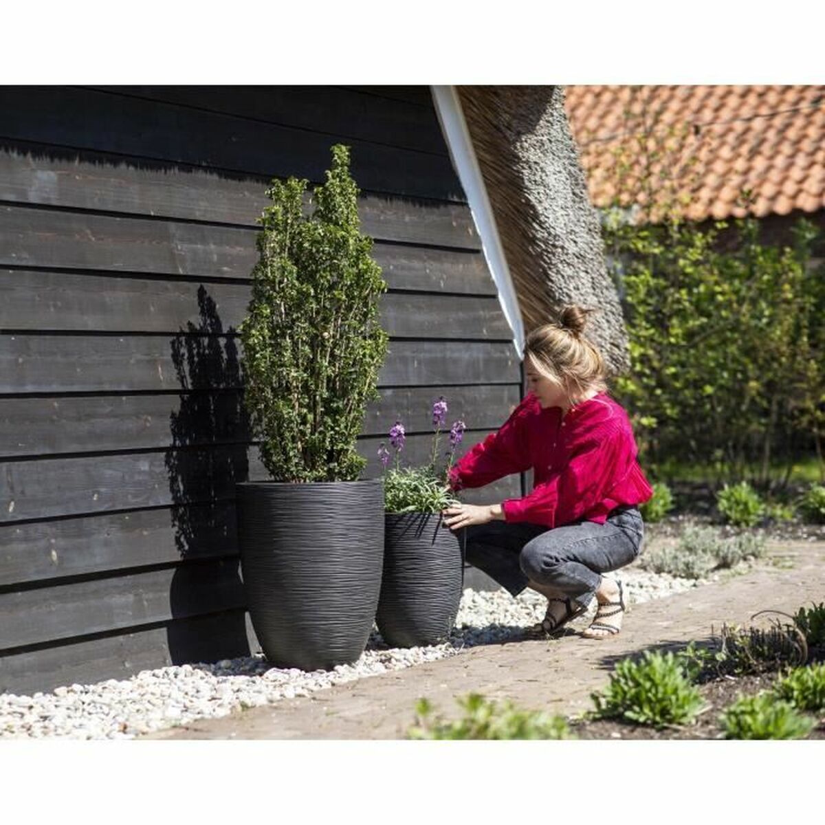 Planter Capi Europe Svart Plast Sirkulær